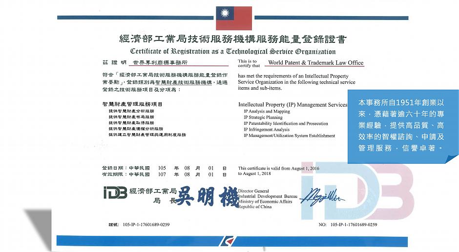 世界專利商標事務所 經官方認證的專業智權服務機構